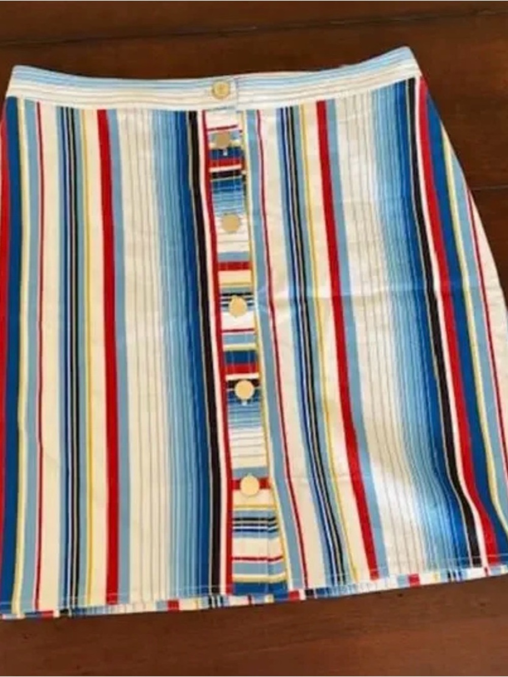 Brooks Brothers Multistripe Button-Front Mini Skirt
